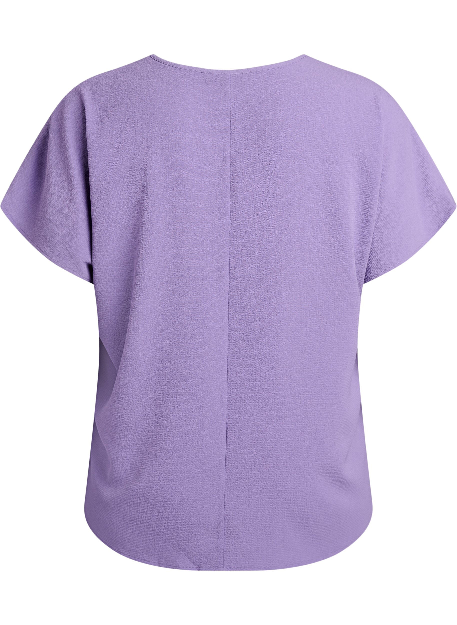 ZizziBlouse &agrave; manches courtes et encolure ronde, Mauve, Packshot image number 1