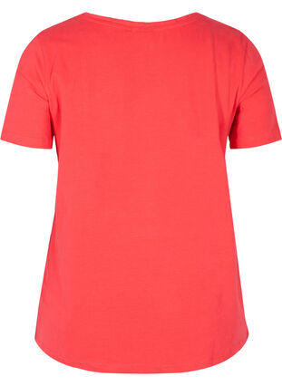 T-shirt en coton uni basique, Hibiscus, Packshot image number 1