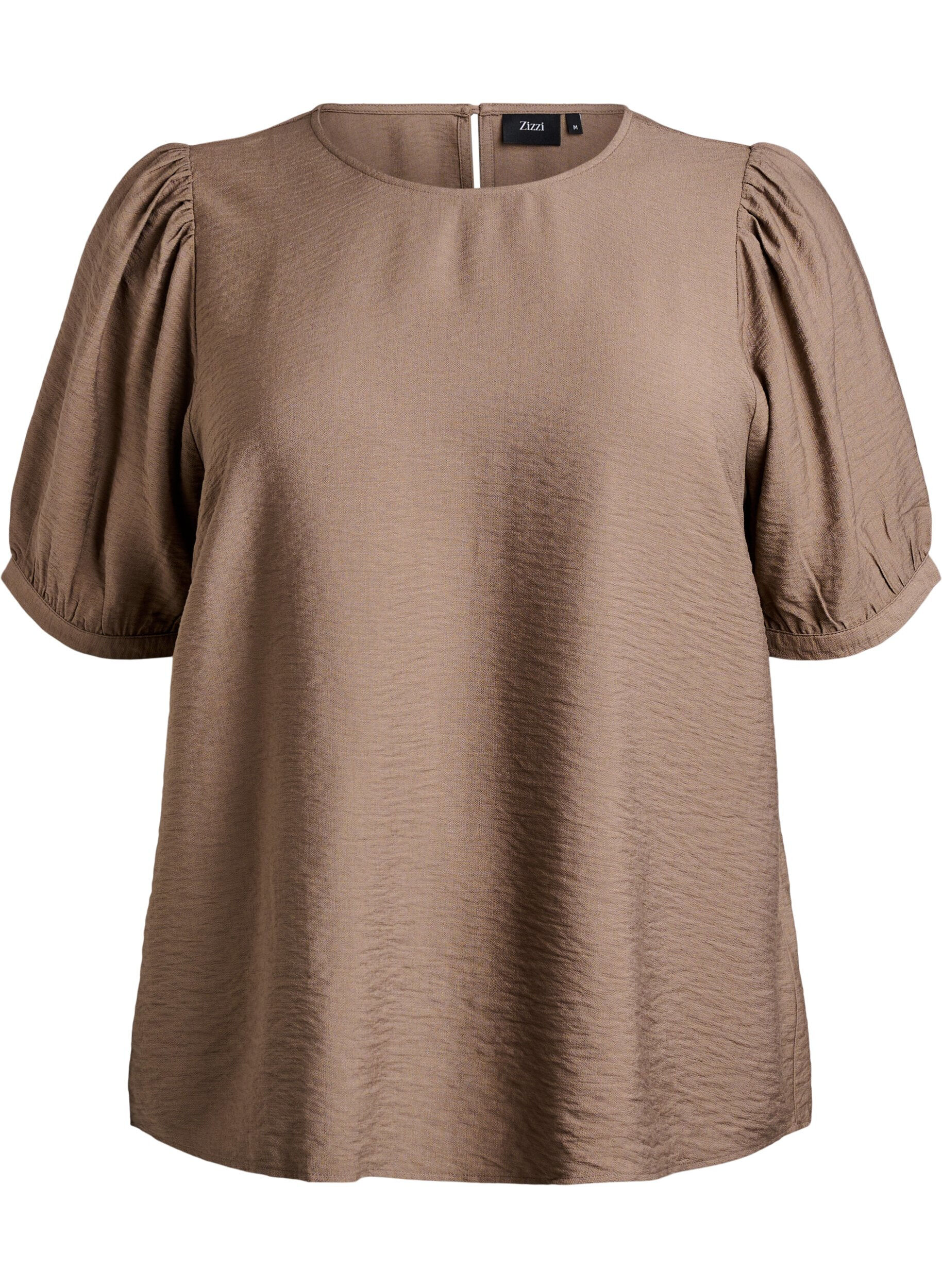 ZizziViscose blouse met 1/2 mouwen, Bruin, Packshot image number 0