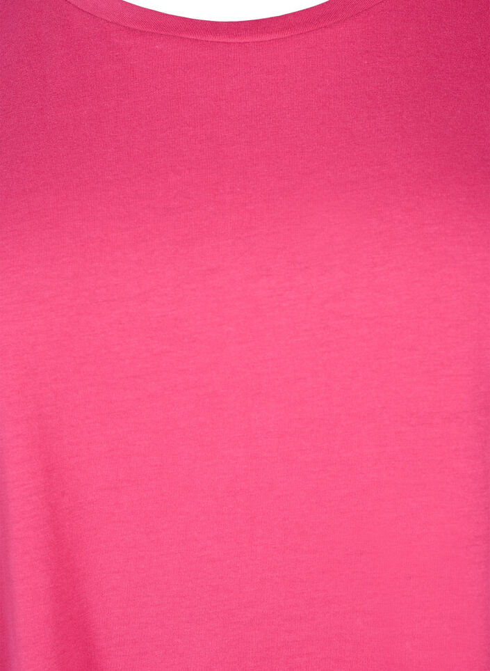 T-shirt &agrave; manches courtes en coton m&eacute;lang&eacute;, Rose, Packshot image number 2