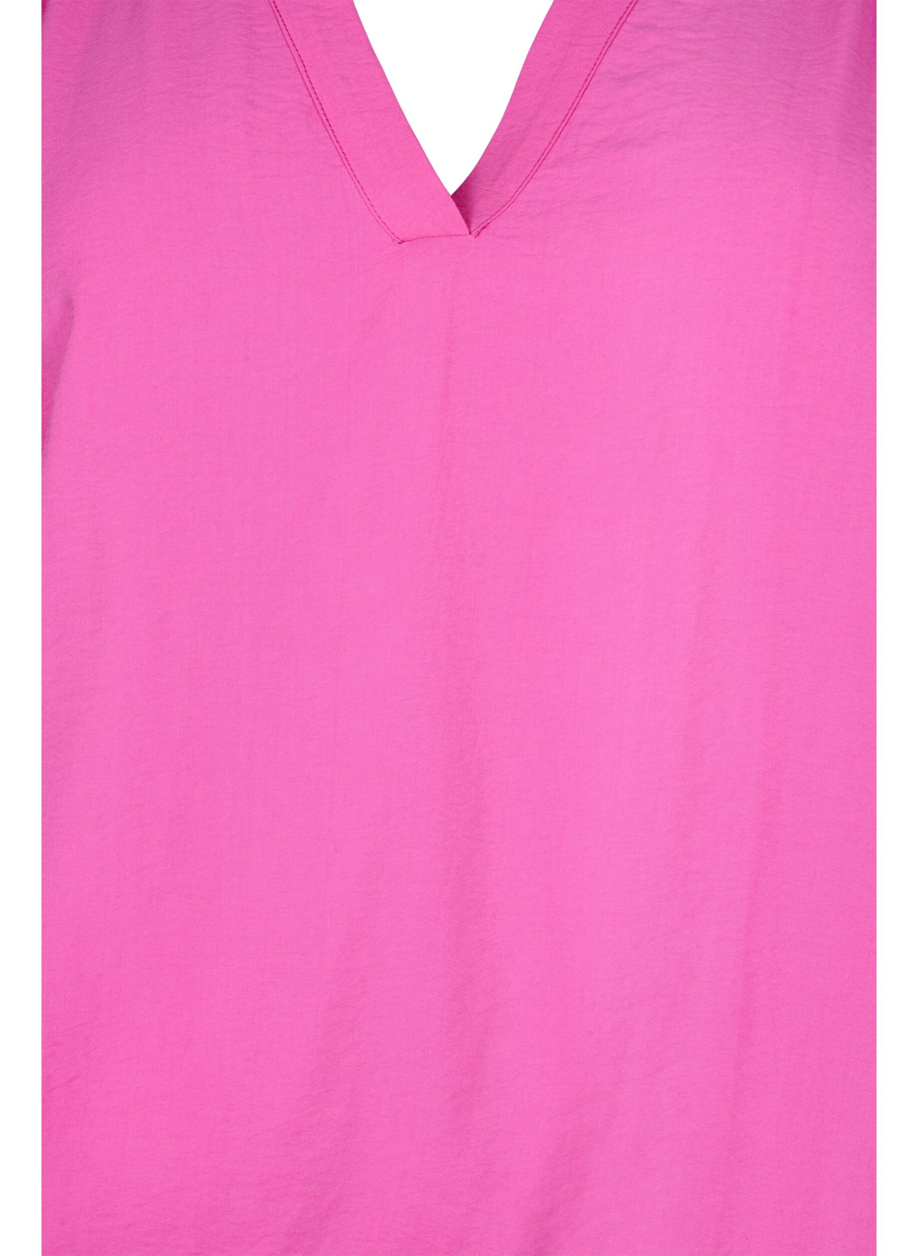 ZizziViscose blouse met v-hals, Raspberry Rose, Packshot image number 2