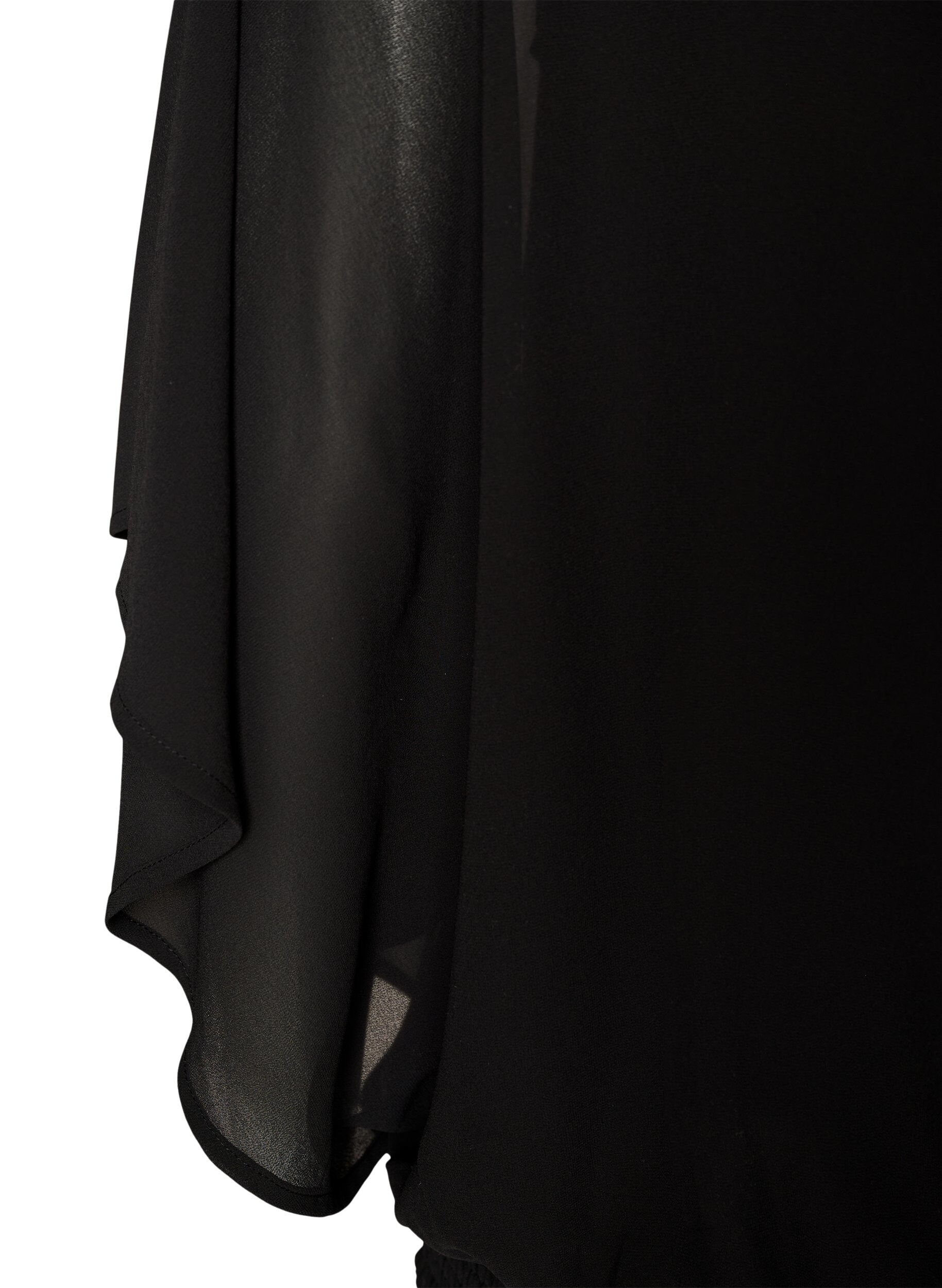 ZizziChiffon blouse met balloneffect, Zwart, Packshot image number 3