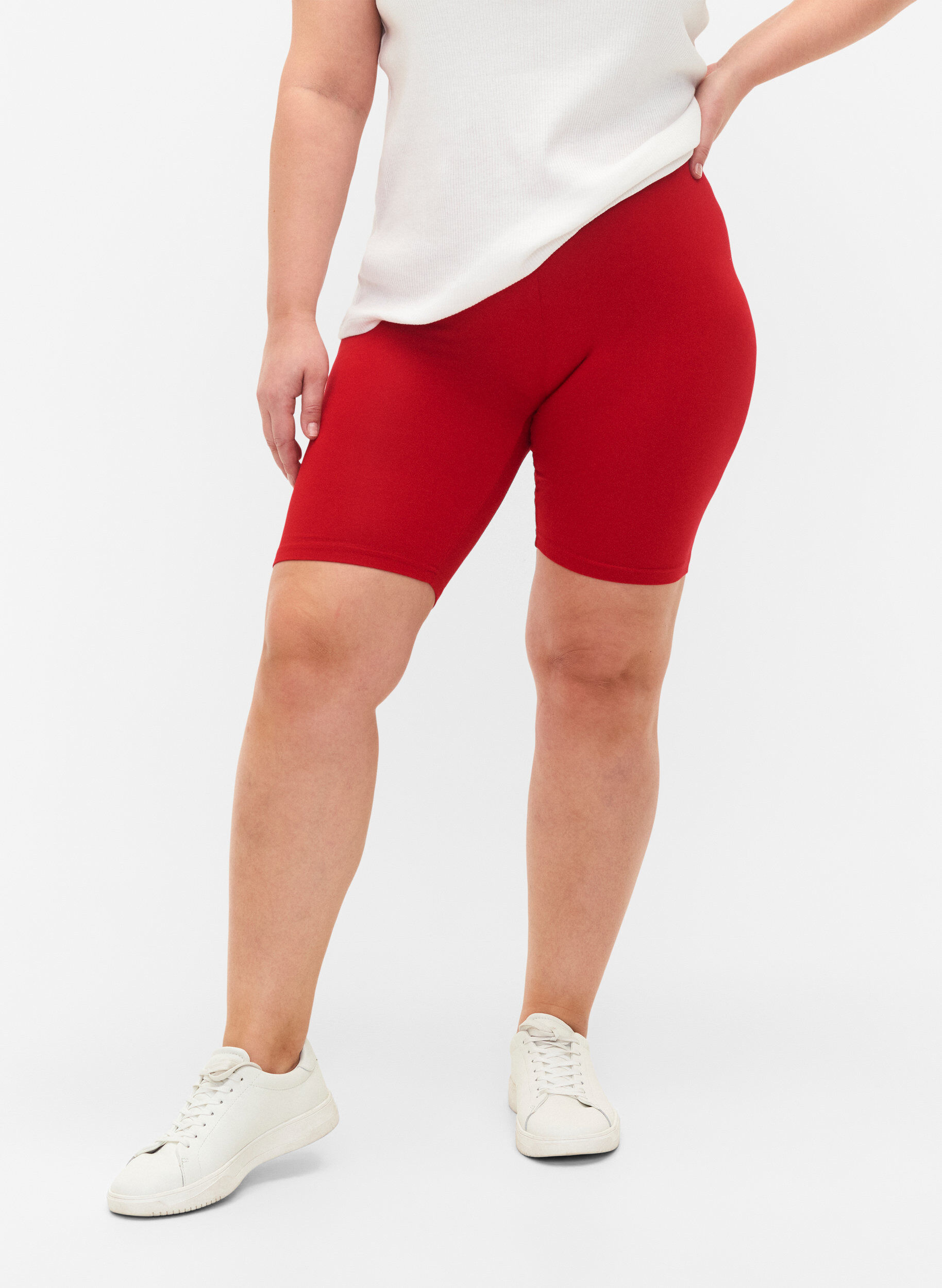 ZizziEffen basic fietsbroek, Rood, Model image number 0