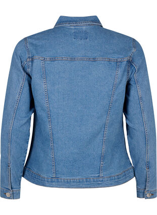 FLASH - Veste en jean en mélange de coton extensible, Blue Denim, Packshot image number 1