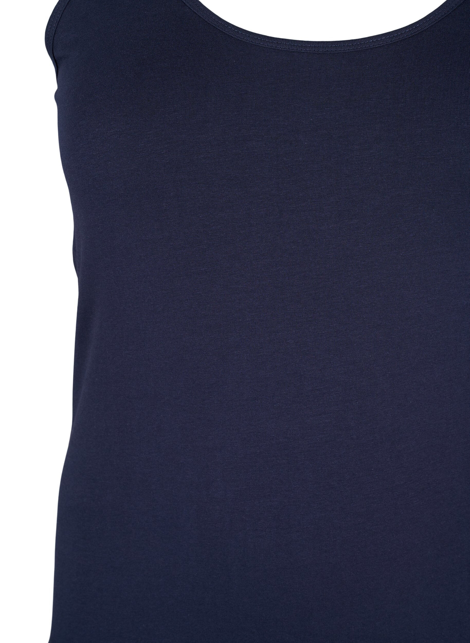 ZizziEffen gekleurd basic top in katoen, Blauw, Packshot image number 2