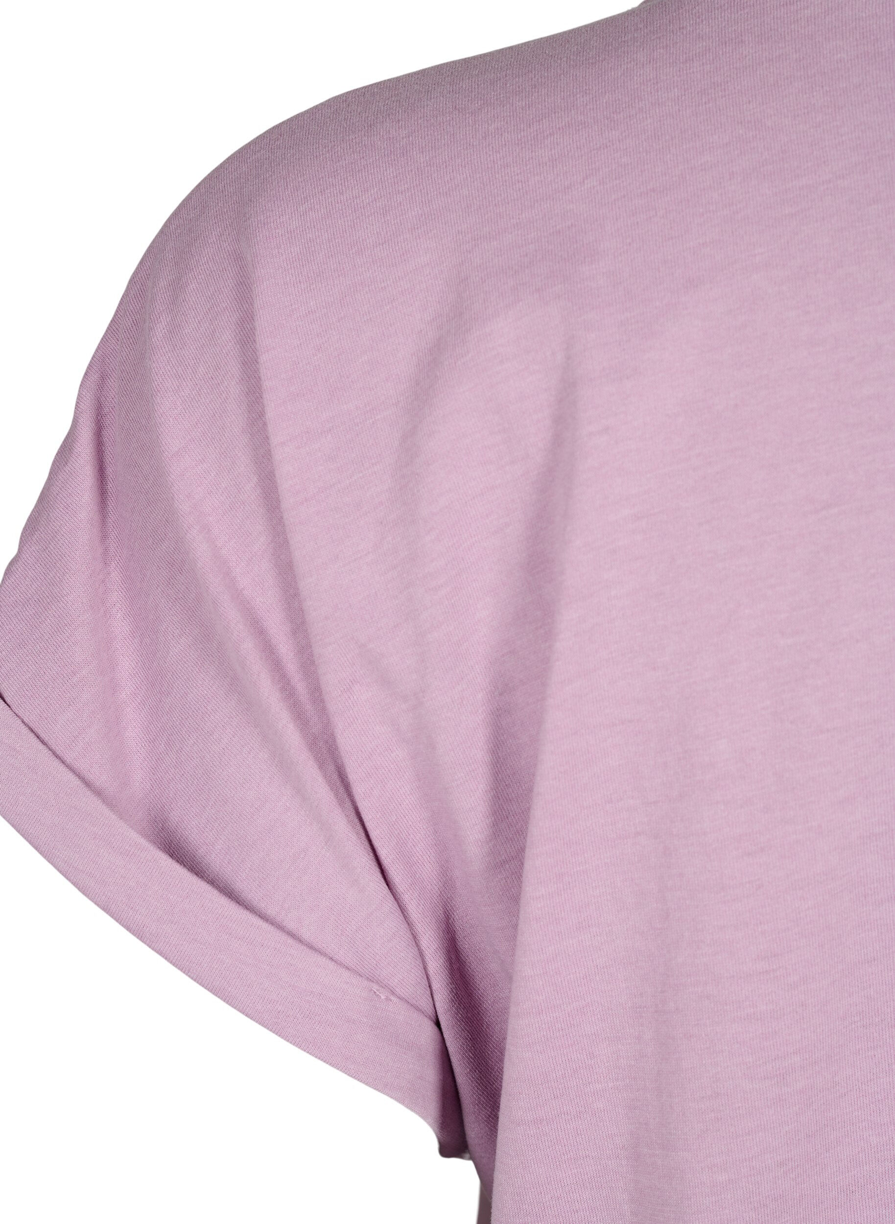 ZizziT-shirt &agrave; manches courtes en coton m&eacute;lang&eacute;, Mauve, Packshot image number 3