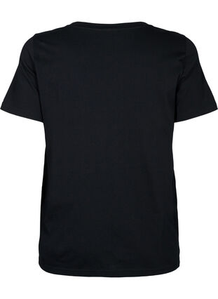 Katoenen T-shirt met pailletten, Black W. Be free, Packshot image number 1