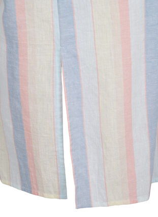 Lang shirt van katoenmix met linnen, Multi Color Stripe, Packshot image number 3