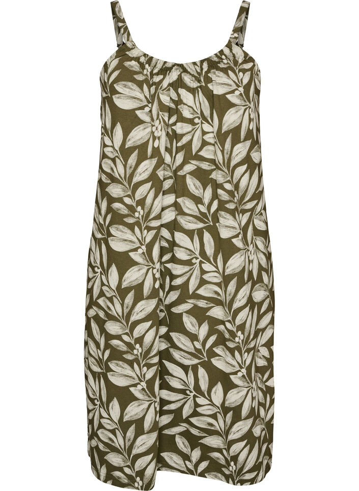 Robe &agrave; bretelles midi en coton bio, Vert clair, Packshot image number 0