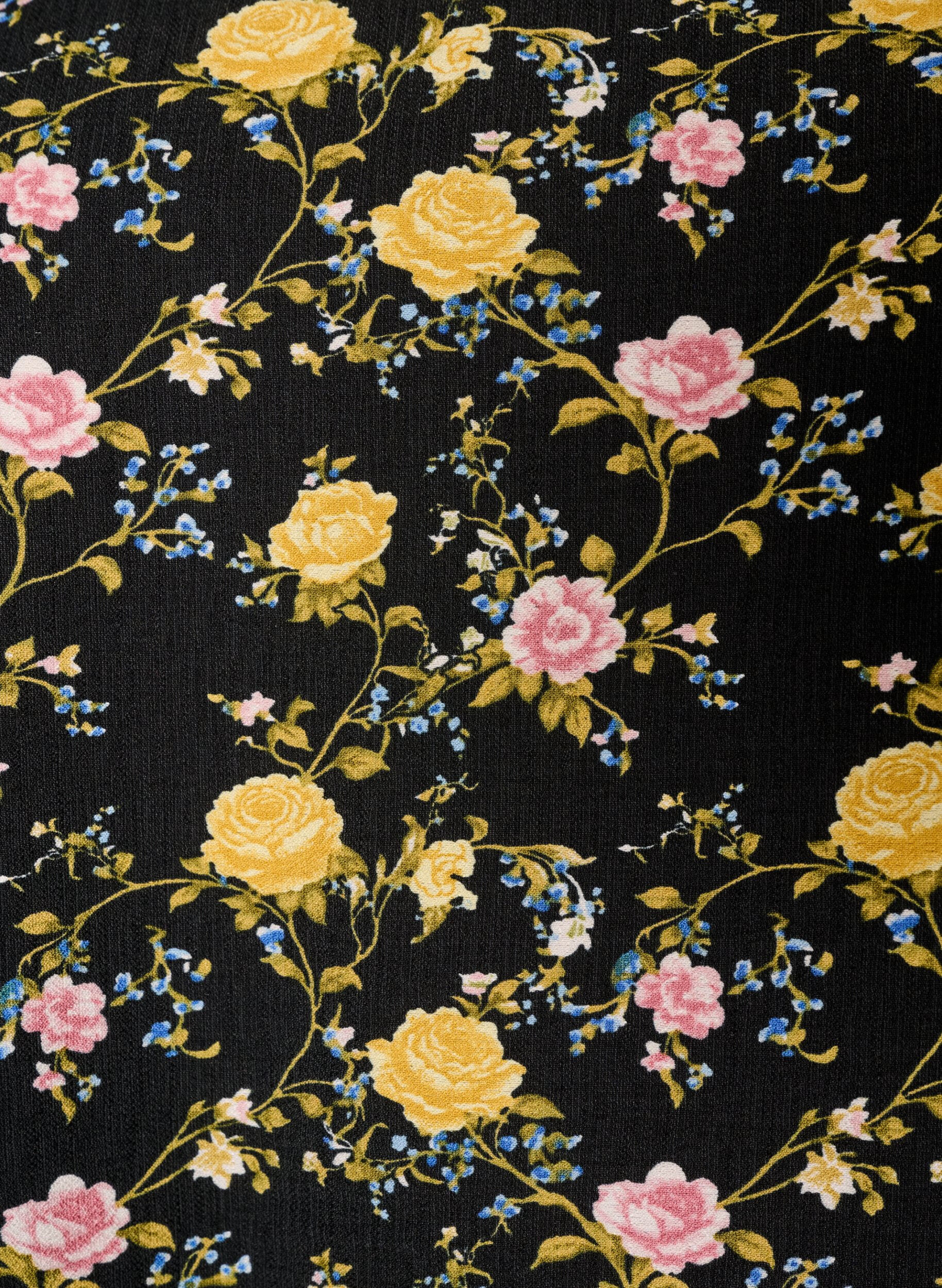 ZizziBlouse imprim&eacute;e en viscose avec manches 3/4, Noir, Packshot image number 2