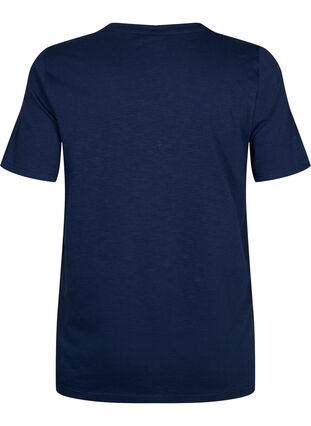 T-shirt basique à manches courtes et col en V, Navy Blazer, Packshot image number 1