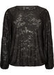 Blouse transparente avec texture florale et manches longues, Noir, Packshot image number 0