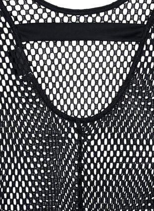 Mouwloze jurk van mesh met split, Black, Packshot image number 2