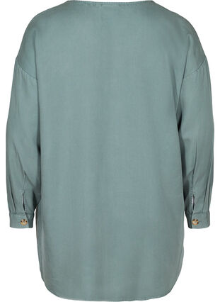 Lyocell blouse met v-hals, Balsam Green, Packshot image number 1