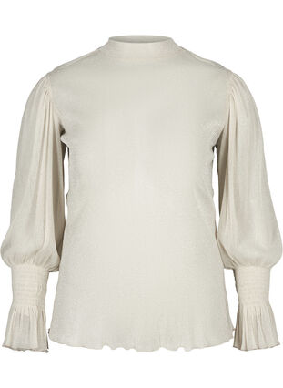 Transparante blouse met lurex, Birch ASS, Packshot image number 0