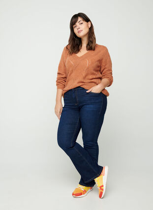 Top tricot à capuche, Amber Brown MEL, Model image number 2