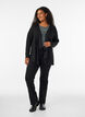 Cardigan ouvert en jersey textur&eacute;, Noir, Model image number 1
