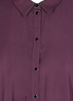 Blouse jurk in effen kleur met a-lijn, Plum Perfect, Packshot image number 2