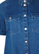 Robe en denim avec manches courtes et boutons, Bleu, Packshot image number 2