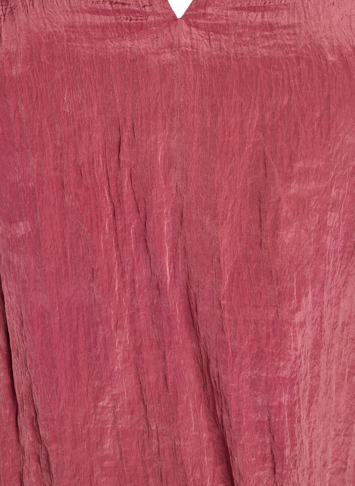 Blouse met V-hals en gekreukte textuur, Roze, Packshot image number 2