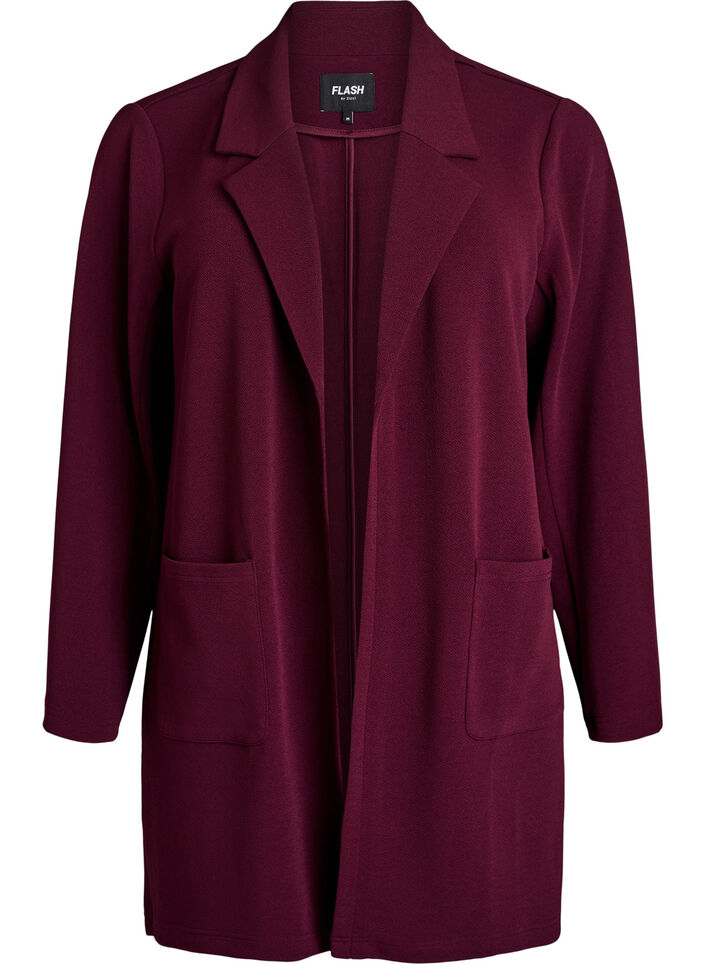 Blazer long avec des poches, Bordeaux, Packshot image number 0
