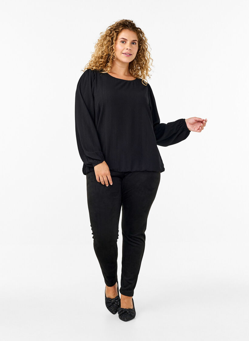 Leggings in imitatiesuède, Black, Model image number 3