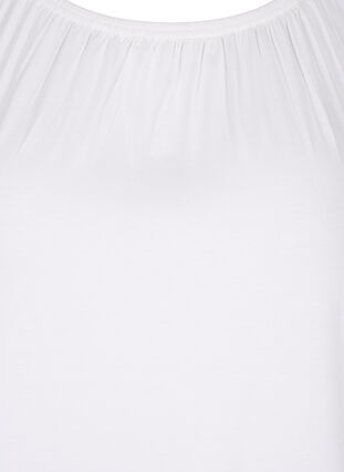 T-shirt à manches courtes en viscose avec élastique, Bright White, Packshot image number 2