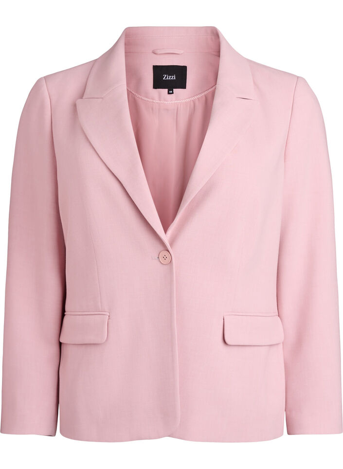 Klassieke blazer met knoopsluiting en zakken, Roze, Packshot