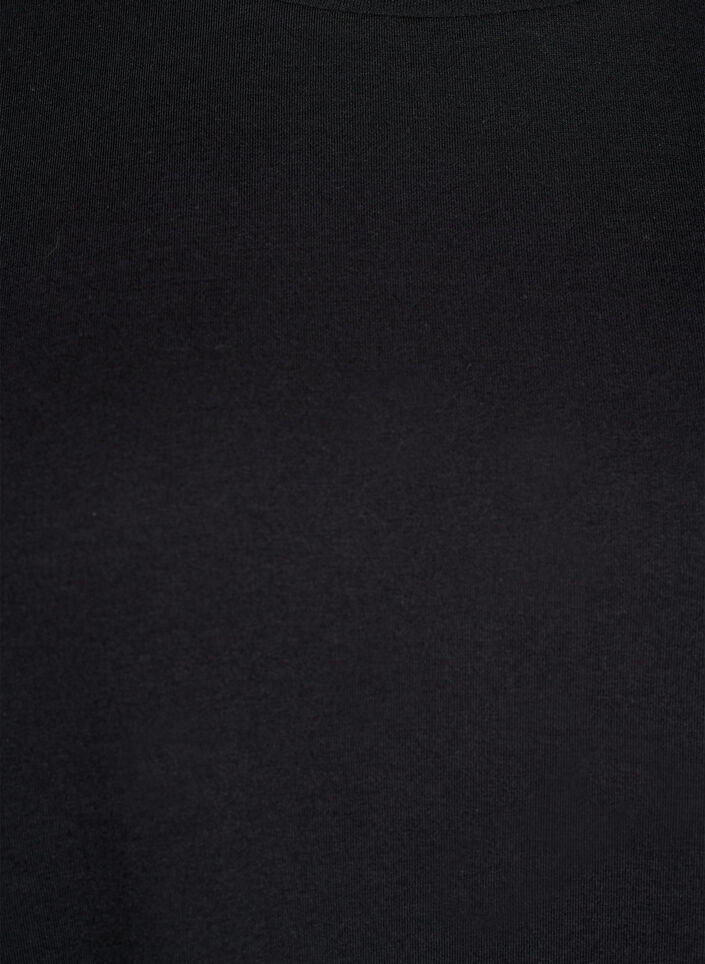 Robe t-shirt avec un ourlet en maille transparente, Noir, Packshot image number 2