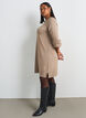 Robe courte en maille &agrave; manches raglan et couture centrale, Beige, Model image number 3