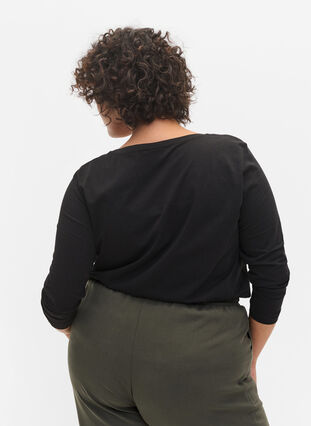 Lot de 2 blouses basiques en coton, Black/Black, Model image number 1