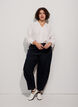 Losse shirt met V-hals, Wit, Model image number 1