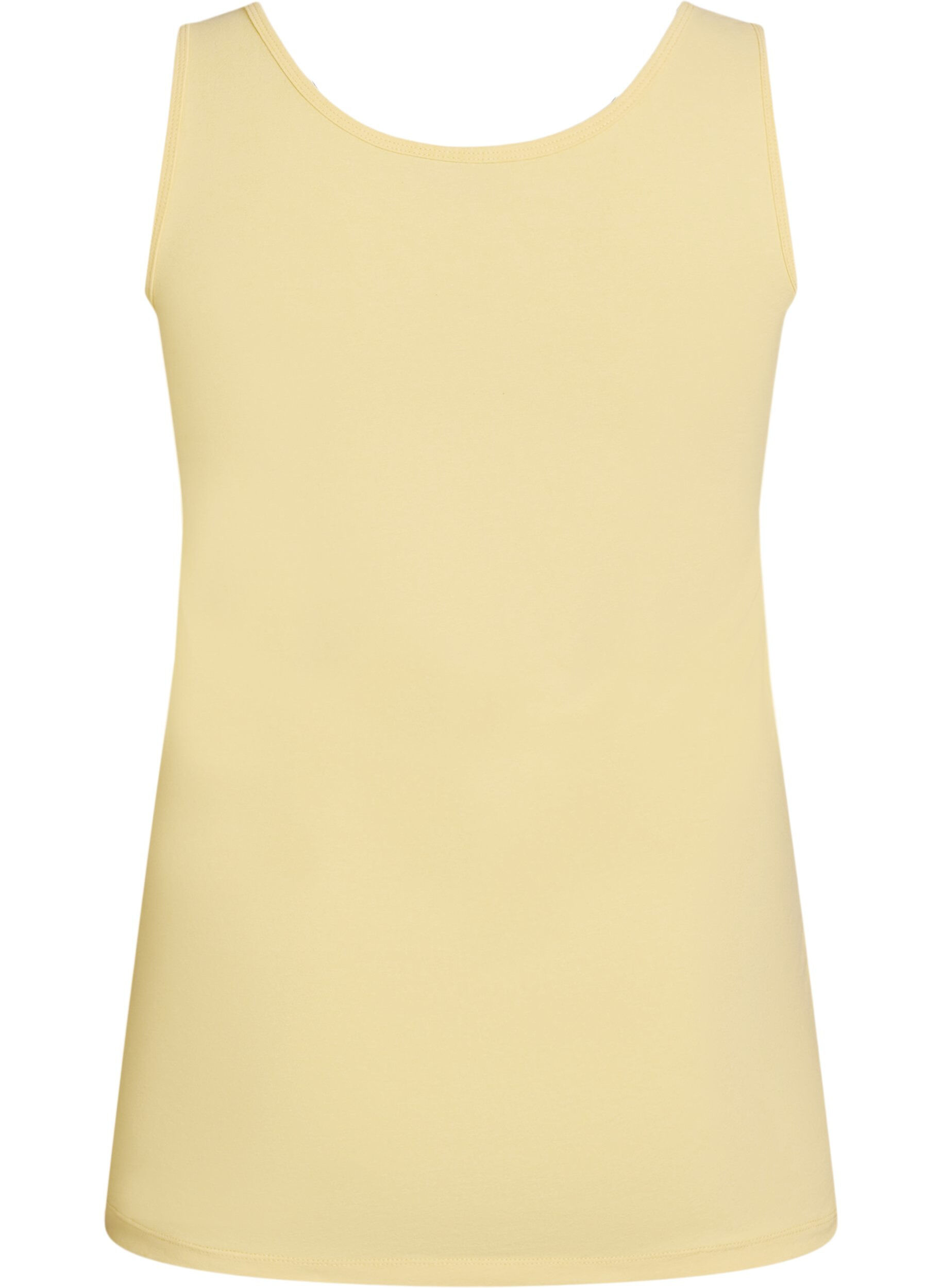 ZizziEffen basic top in katoen, Geel, Packshot image number 1