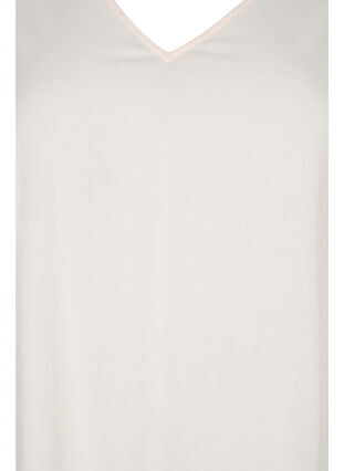 Robe en viscose à manches courtes et imprimé floral, Off White Flower, Packshot image number 2