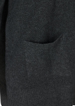 Cardigan en maille chinée avec poches, Dark Grey Melange, Packshot image number 3