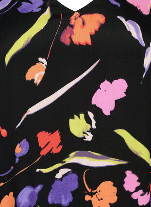 Viscose jurk met print en 3/4 mouwen, Faded Tulip AOP, Packshot image number 2