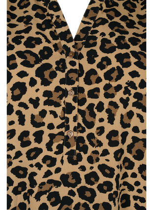 Blouse à manches longues avec imprimé floral et col en V, Leopard, Packshot image number 2