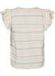 Blouse sans manches avec volants et rayures &agrave; motifs, Vanille, Packshot image number 1