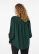 Blouse met ruches kraag en plooien, Groen, Model image number 2