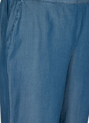 Losse lyocell capri broek, Medium Blue Denim, Packshot image number 2
