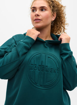 Pull ample à capuche, Deep Teal, Model image number 2