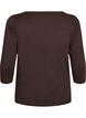 T-shirt Basic &agrave; encolure bateau et manches 3/4, Marron, Packshot image number 1