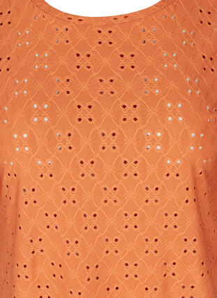 Blouse avec broderie anglaise et manches 2/4, Brandied Melon, Packshot image number 2
