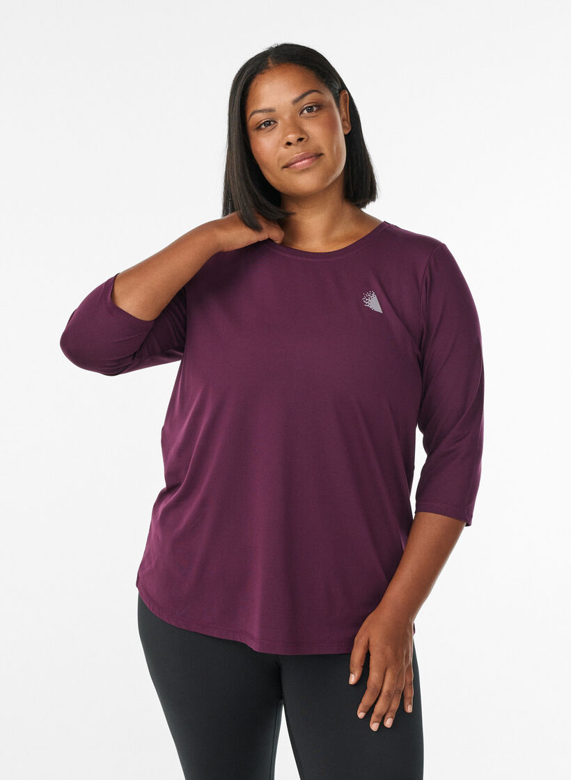 Training blouse met 3/4 mouwen, Paars, Model image number 0