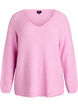 Blouse en maille &agrave; col V et manches raglan, Rose, Packshot image number 0