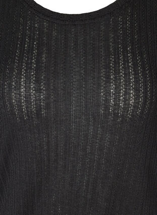 T-shirt met elastiek in de onderkant, Black, Packshot image number 2