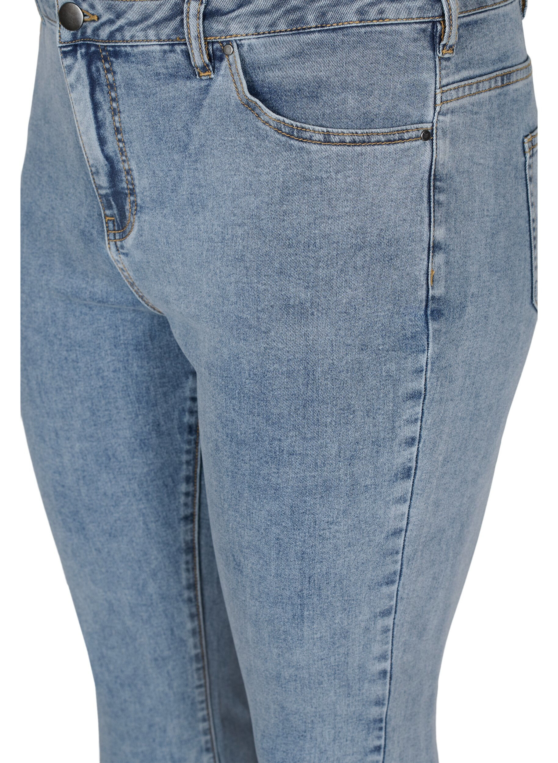 ZizziCropped Amy jeans met strikjes, Light blue, Packshot image number 2