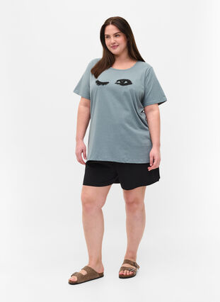 Pyjama t-shirt met korte mouwen en print, Trooper EYES, Model image number 2