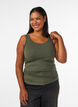 Solide kleur basis top in katoen, Groen, Model image number 0