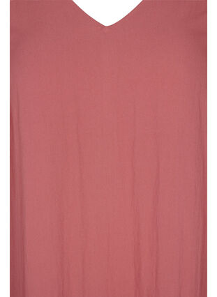 Viscose jurk met korte mouwen en v-hals, Withered Rose, Packshot image number 2